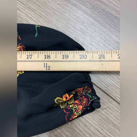 A.L.C. Marissa Floral Silk Blouse Asymmetrical Sz‎ 10 - Picture 7 of 12